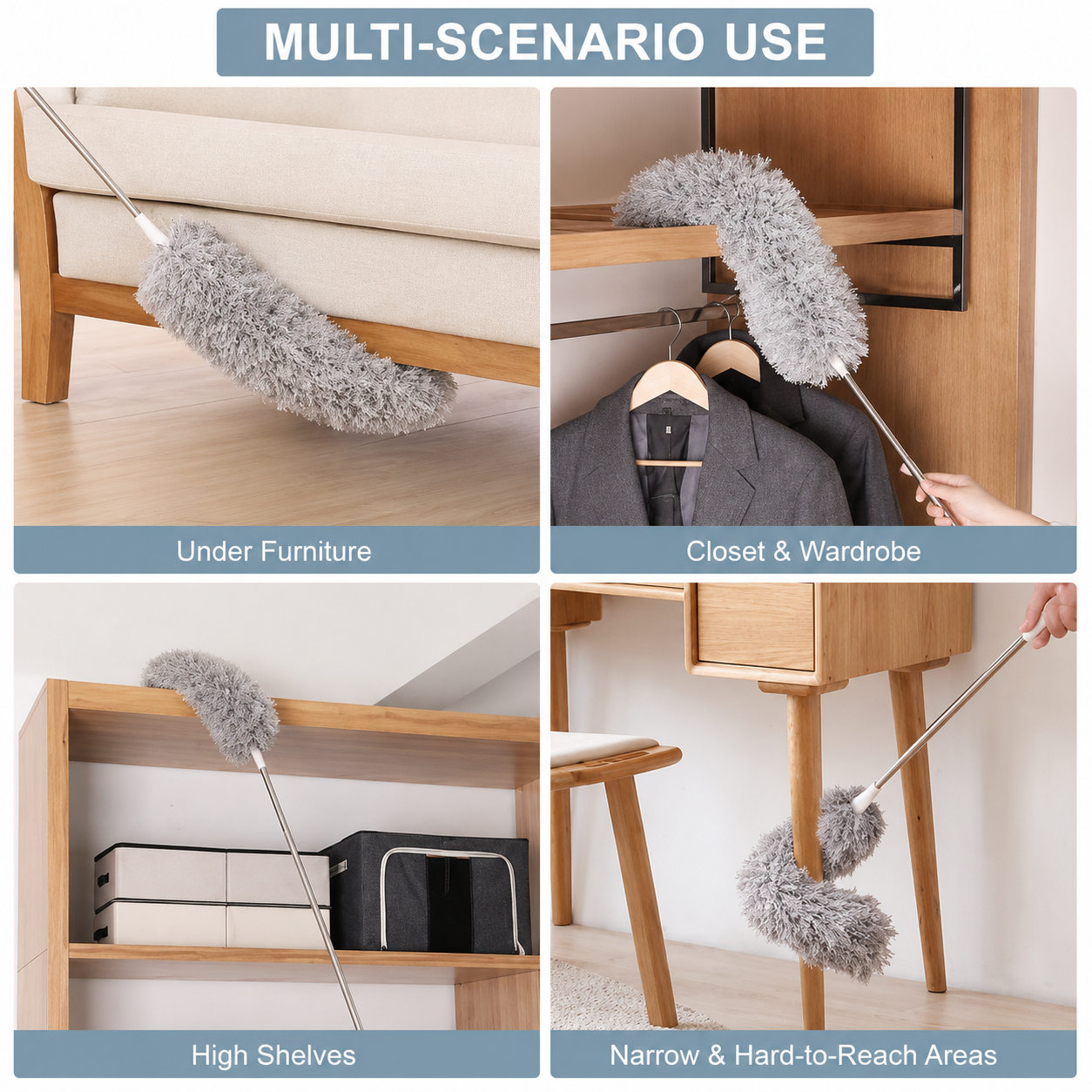 Ghar Sazz Premium Microfiber Duster | Flexible Extendable Cleaning Brush